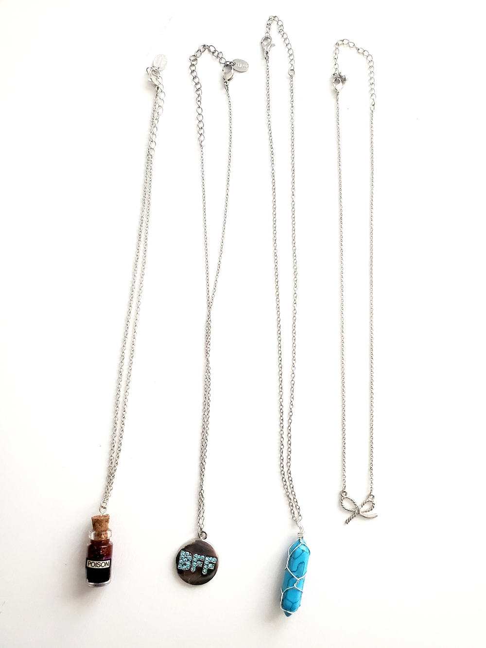 Silver-Tone Necklaces Set with Turquoise and Vintage Charms - Women Jewelry